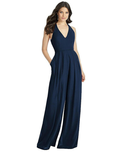 V-Neck Wide-Leg Jumpsuit