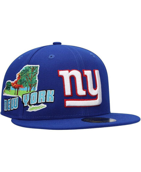 Men's Royal New York Giants State view 59FIFTY Fitted Hat