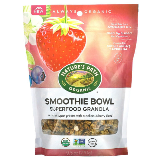 Nature's Path, Smoothie Bowl, органическая гранола из суперфудов, 270 г (9,5 унции)