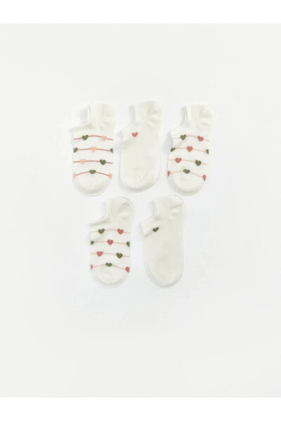 LCW DREAM Kalp Desenli Kadın Patik Çorap 5'li Paket