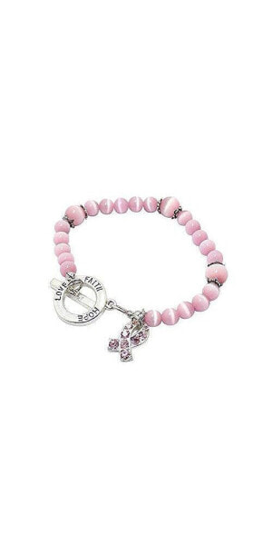 Pink Cat Eye Cancer Bracelet | Together we can find a cure