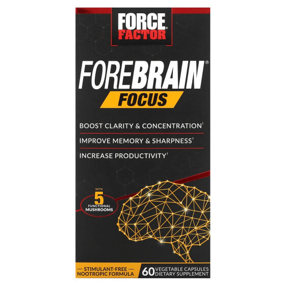 Препарат для улучшения памяти Force Factor Forebrain Focus, 60 капсул