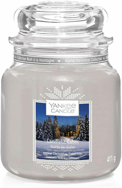 Ароматическая свеча среднего размера Yankee Candle Candlelit Cabin 411 г.