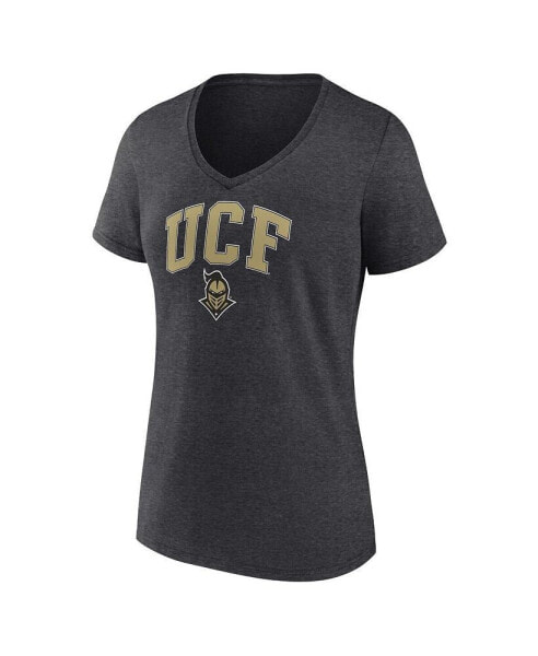 Women's Heather Charcoal UCF Knights Evergreen Campus V-Neck T-shirt