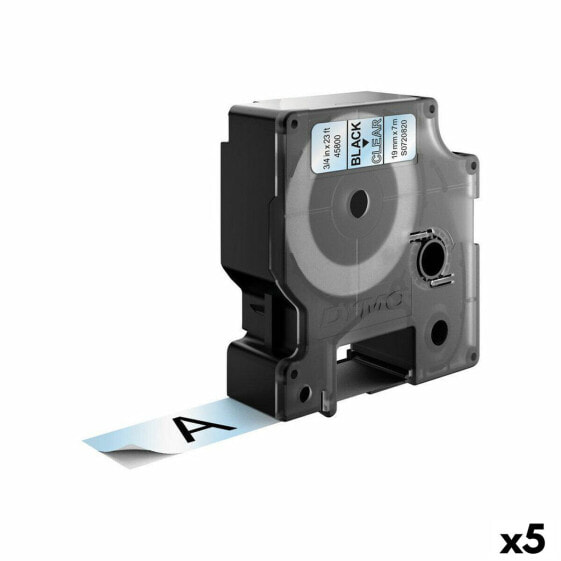 Ламинированная лента для фломастеров DYMO D1 45800 LabelManager™ Чёрная прозрачная 19 мм (5 штук)