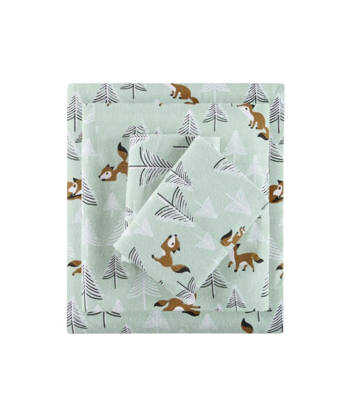 Novelty Printed Flannel 3-Pc. Sheet Set, Twin
