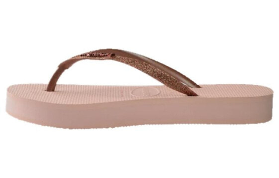 Havaianas Slim Flatform Shine 舒适 休闲 凉拖 女款 芭蕾玫瑰 / Havaianas Slim Flatform Shine 4144764-0076