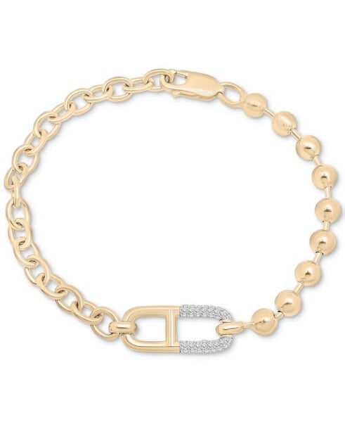 Diamond Horizontal Link Two-Chain Bracelet (1/5 ct. t.w.) in Gold Vermeil, Created for Macy's