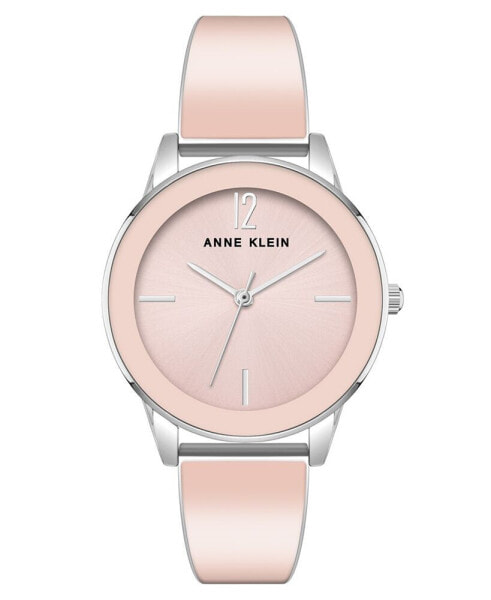 Часы и аксессуары Anne Klein Женские кварцевые наручные часы с тремя стрелками, розовым эмалевым и серебристым сплавом, браслет, 33 мм