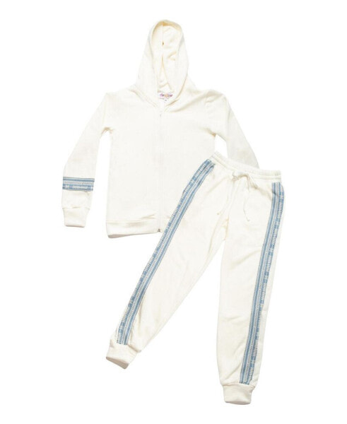 Little Boys Zip Front Hoodie and Joggers Set