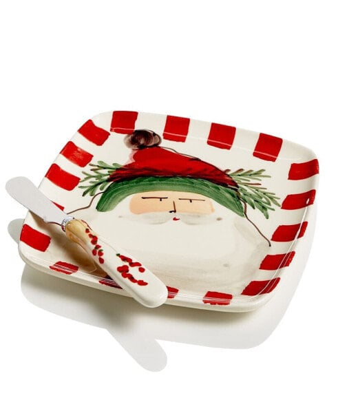 Old St. Nick 2-Pc. Square Plate Set With Spreader