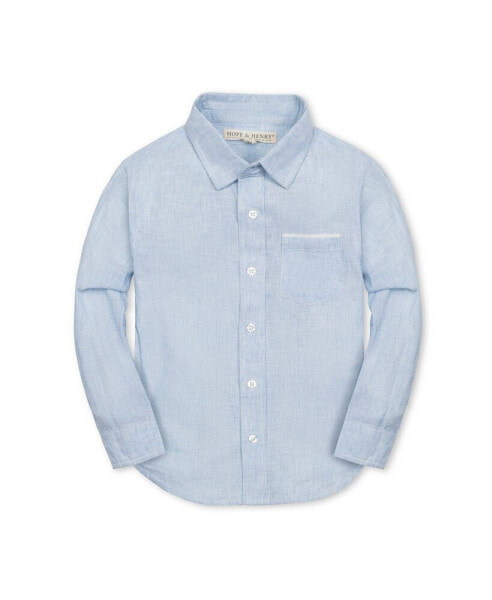 Boys' Linen Classic Button Down Shirt, Infant