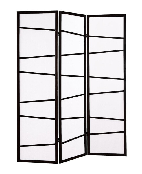 3-Panel Screen Room Divider, Black