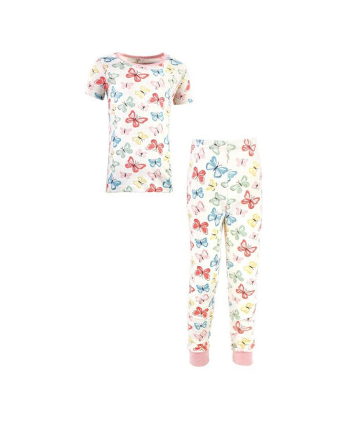 Big Girls Organic Cotton Tight-Fit Pajama Set, Butterflies