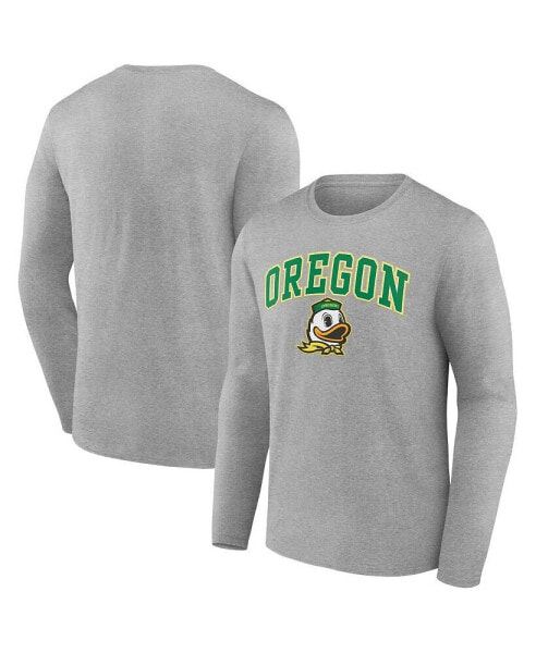 Men's Heather Gray Oregon Ducks Campus Long Sleeve T-shirt