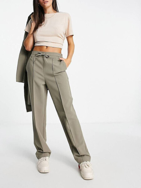 Selected tailored trouser co-ord in stone