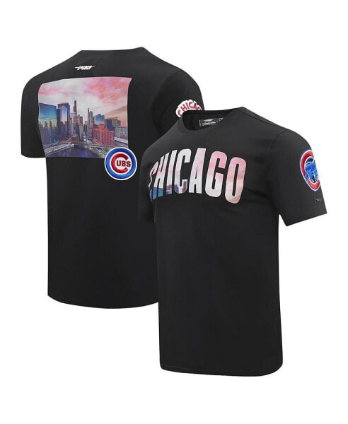 Men's Black Chicago Cubs Cityscape T-Shirt