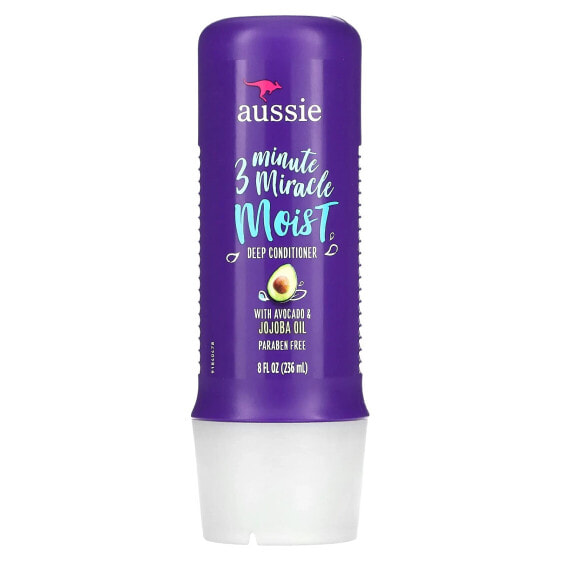 Aussie, 3 Minute Miracle Moist, кондиционер для глубокого увлажнения с авокадо и австралийским маслом жожоба, 236 мл (8 жид. унций)