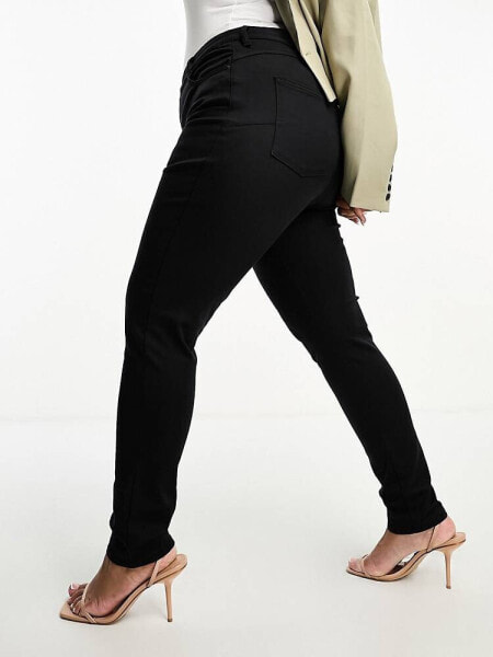 ASOS DESIGN Curve push up skinny jeans in black - BLACK