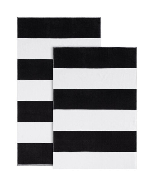 Poolside Terry Yarn Dyed Stripe Beach Towel 2-Pc. Set, 70" x 40"