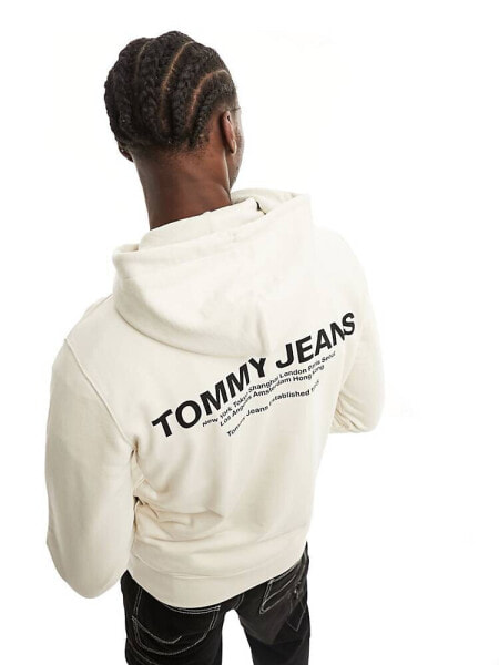 Tommy Jeans regular entry graphic hoodie in beige