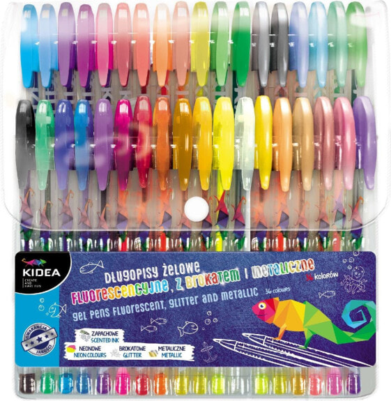 Derform Długopisy żelowe 36 kolory KIDEA