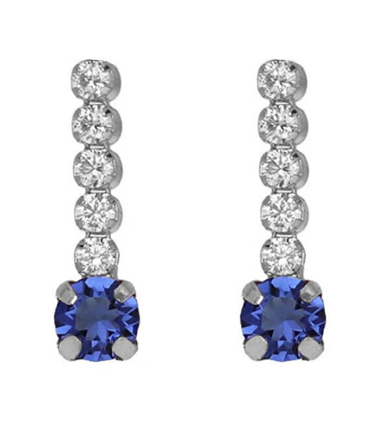 Shiny dangle earrings with blue crystal Shine A4669-08HT