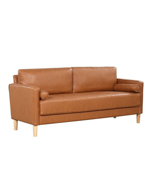 76" Faux Leather Morris Sofa
