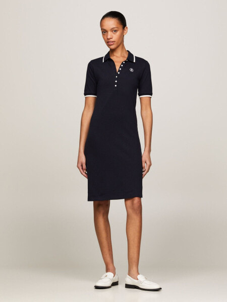 Slim Fit Tipped Polo Dress