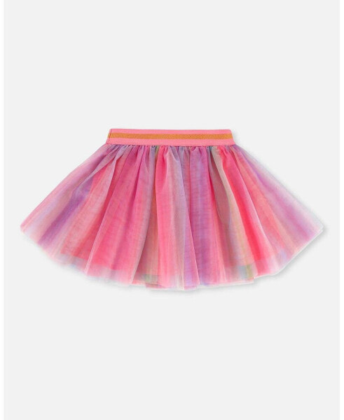 Girl Tulle Skirt Rainbow Stripe - Child