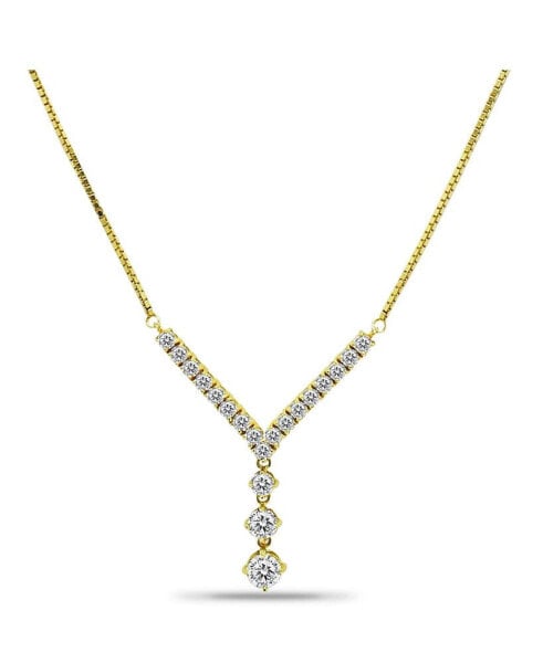 Macy's cubic Zirconia 4, 5, 6 mm Graduated Drop Adjustable Necklace (5.5 ct. t.w.) in 18K Sterling Silver or Sterling Silver