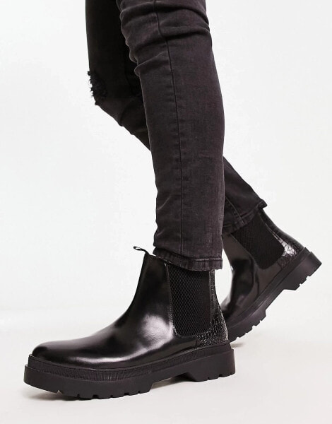 H by Hudson Exclusive Aden chelsea boots in black