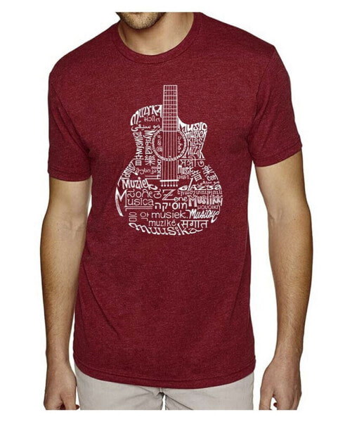 Men's Premium Word Art T-shirt - Languages Guitar