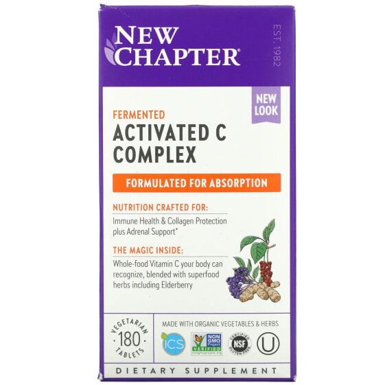 Витамины New Chapter Fermented Activated C Complex, 180 вегетарианских таблеток