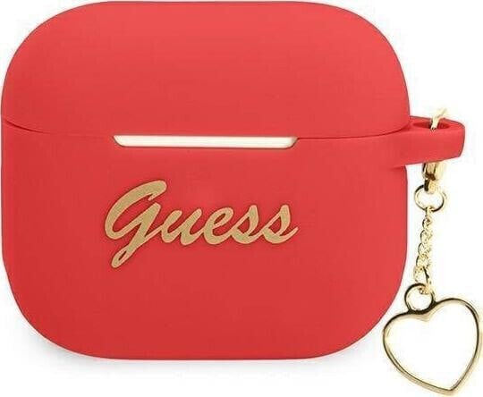 Guess Etui ochronne Silicone Charm Heart Collection do AirPods 3 czerwone