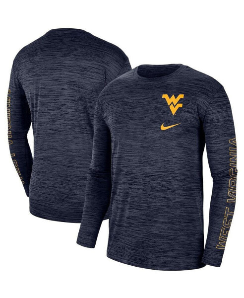 Men's Navy West Virginia Mountaineers Velocity Legend Team Performance Long Sleeve T-shirt