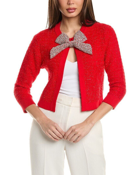 Alice + Olivia Akira Wool-Blend Cardigan Women's Red Xs