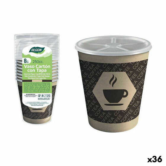 Кафе одноразовые стаканы Algon Cardboard Coffee 8 Предметы 250 мл (36 штук)