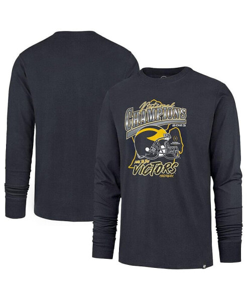 Men's Navy Michigan Wolverines College Football Playoff 2023 National Champions State Outline Franklin Long Sleeve T-shirt