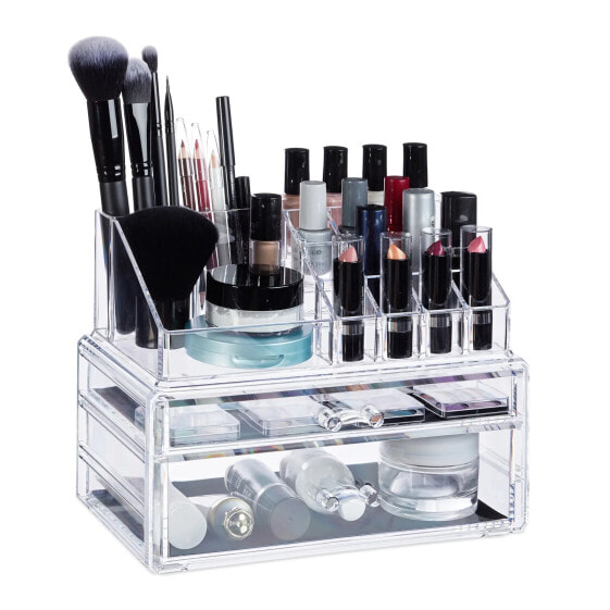 Органайзер для макияжа с 2 выдвижными ящиками Relaxdays Make-Up Organizer