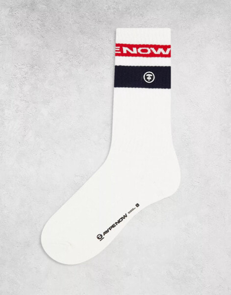 Aape By A Bathing Aape ankle socks in white