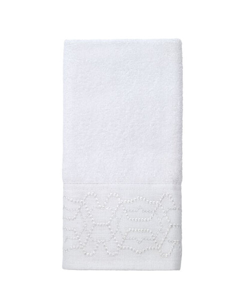 Serafina Geometric Embroidered Fingertip Towel, 11" x 18"