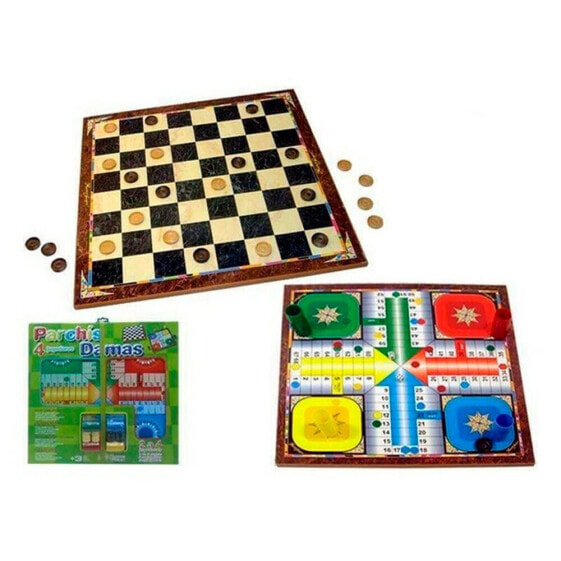 Настольная игра Rama Parchis 4 деревянная доска и фишки с аксессуарами 40.5x40.5x1.2 см для компании