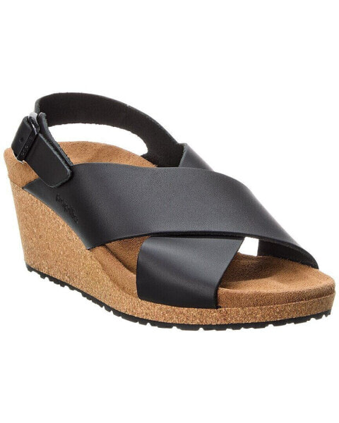 Papillio By Birkenstock Samira Narrow Leather Wedge Sandal Women's Black 38