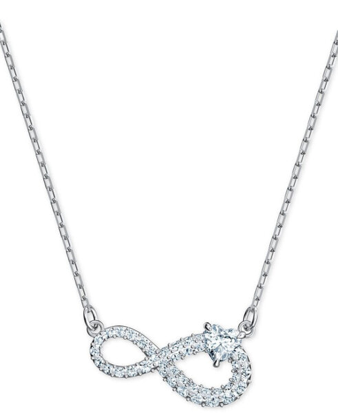 Silver-Tone Crystal Infinity Symbol Pendant Necklace, 14-7/8" + 2" extender