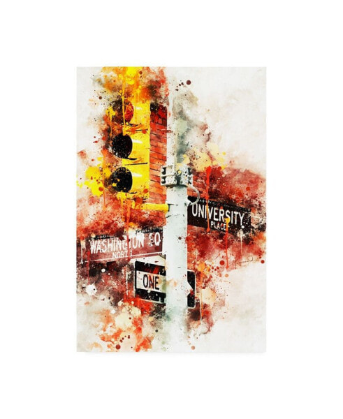 Philippe Hugonnard NYC Watercolor Collection - Manhattan Signs Canvas Art - 27" x 33.5"