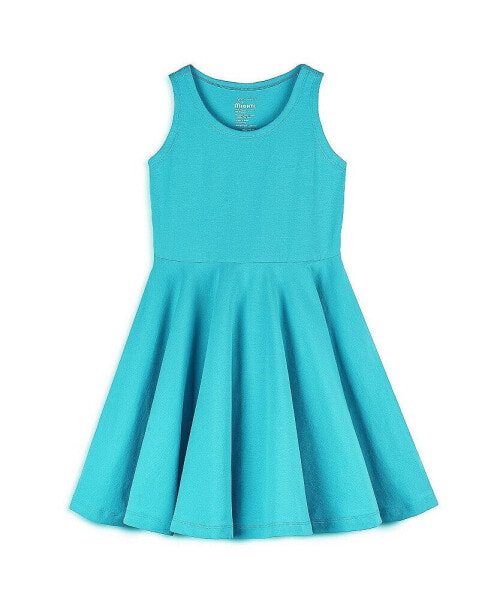 Girls Fair Trade Organic Cotton Solid Sleeveless Twirl Dress