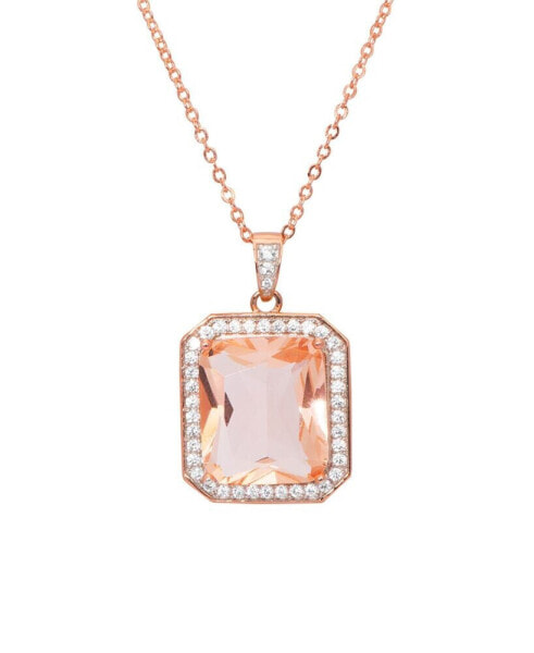 Macy's rose Gold Plated Simulated Morganite Octagon Pendant