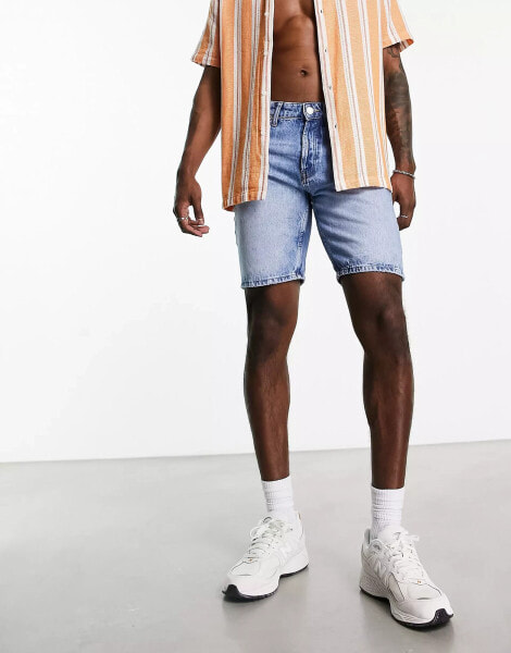 ONLY & SONS loose fit denim shorts in light wash