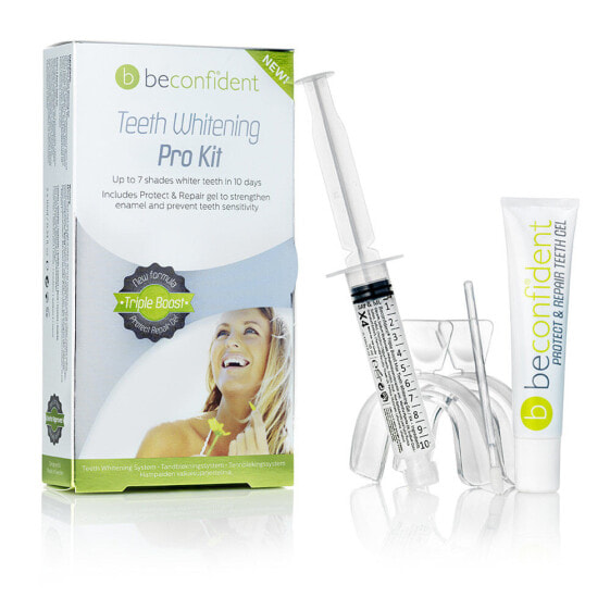 Beconfident Teeth Whitening Pro Kit Набор для осветления зубов до 7 тонов: Отбеливающйи гель 10 мл + Активирующая LED-лампа +  Защитный реминерализующий гель 10 мл + Капы + Аппликатор для геля